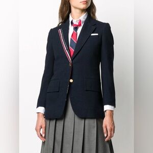 THOM BROWNE Thom Browne Single breasted blazer with stripe detail New Woman 40